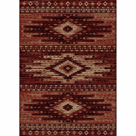 MAYBERRY RUG 2 ft. 3 in. x 3 ft. 3 in. Lodge King Diamond Head Area Rug, Red LK9419 2X4